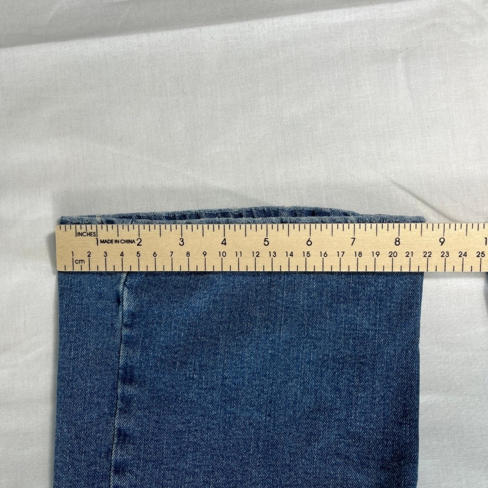 Wrangler Jeans Womens 12x30 Blue Excellent High Rise Bold Bootcut Distressed - Picture 6 of 13
